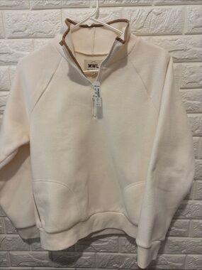 Women’s Madewell Cream Half-Zip Fleece Pullover